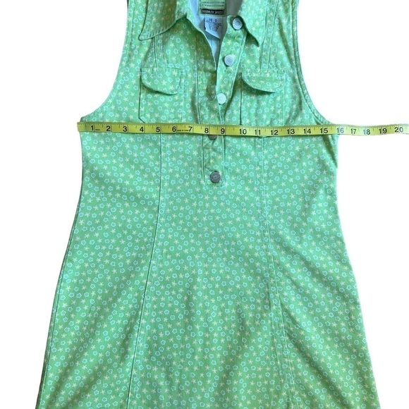 SQUEEZE JEANS Denim Lime Green Sleeveless Shirt Size M Women - Picture 3 of 7